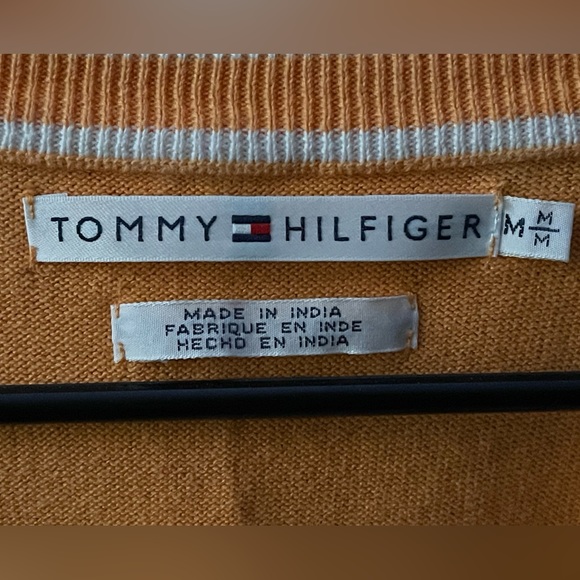 Tommy Hilfiger sweater vest/tank. Size Medium. Mostly orange with white detail. - Picture 2 of 9